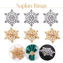 Christmas Snowflakes Design Napkin Rings with Diamante for Party Table Setting Decoration