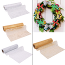 Snow Flake Print Organza Roll Sheer Fabric for Party Decor, Xmas - 29cm x 25m