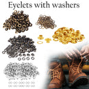 Pack of 100 Eyelets with Washers, Durable Iron Grommets for Leathercrafts, Ribbons, Lacing, Arts & Craft Projects, Clothing, Scrapbooking