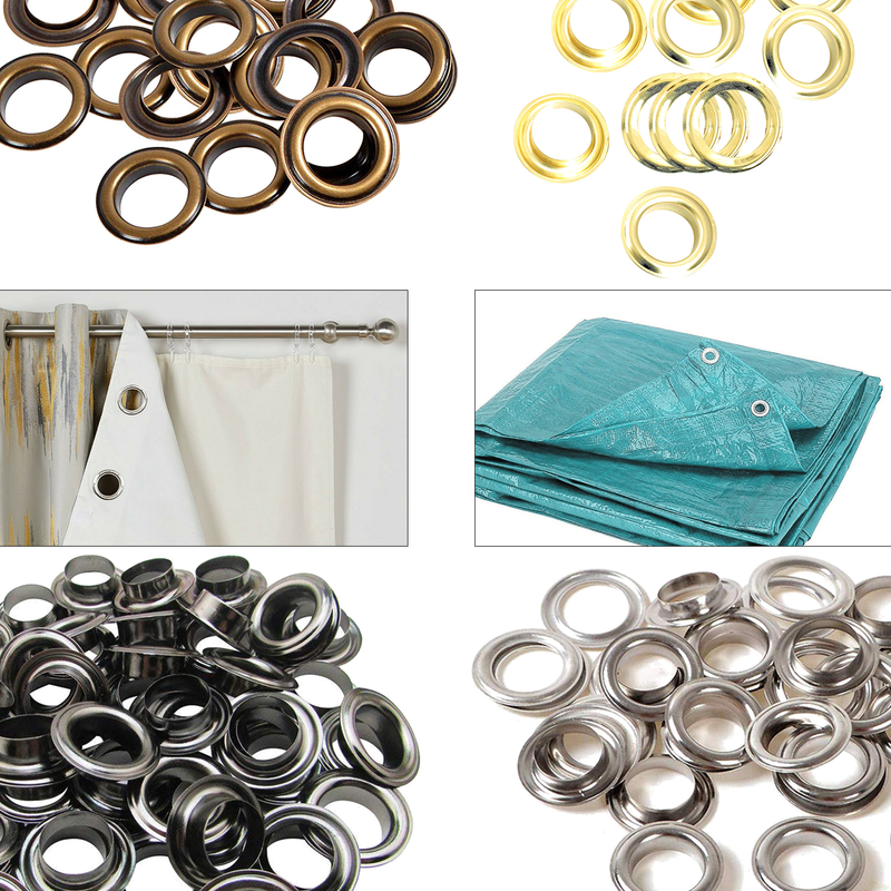 Pack of 100 Eyelets with Washers, Durable Iron Grommets for Leathercrafts, Ribbons, Lacing, Arts & Craft Projects, Clothing, Scrapbooking