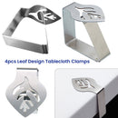 4pcs Leaf Shape Tablecloth Clips Stainless Steel Table Cloth Clamps