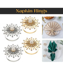 Pearl & Diamante Design Napkin Rings for Wedding, Birthday, Anniversary, Christmas