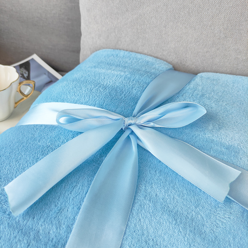 Blue Fleece Blanket Soft Plush Flannel Fleece Throw Single Blanket for Bed Couch Armchairs, 130 x 150cm