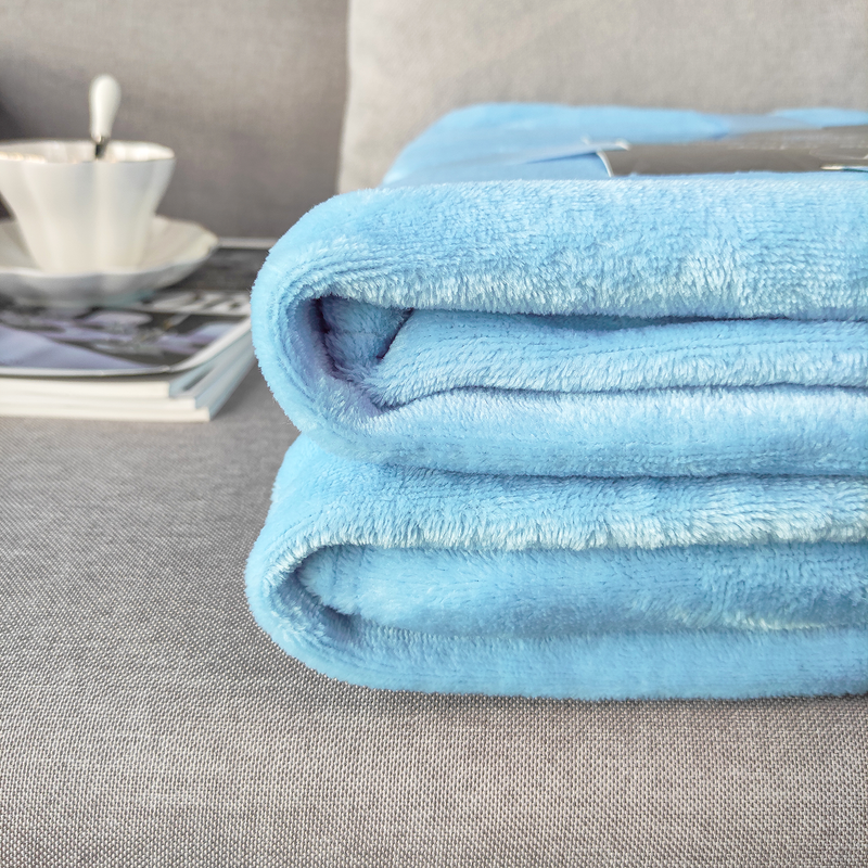 Blue Fleece Blanket Soft Plush Flannel Fleece Throw Single Blanket for Bed Couch Armchairs, 130 x 150cm