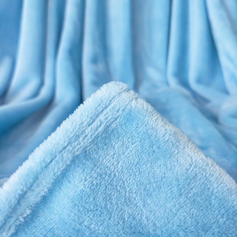 Blue Fleece Blanket Soft Plush Flannel Fleece Throw Single Blanket for Bed Couch Armchairs, 130 x 150cm