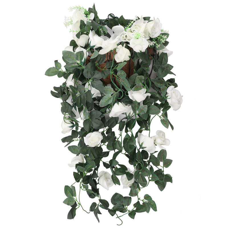 Artificial Rose Flower Hanging Vines Silk Garland, 18 Flowers, 110cm(3.6ft)