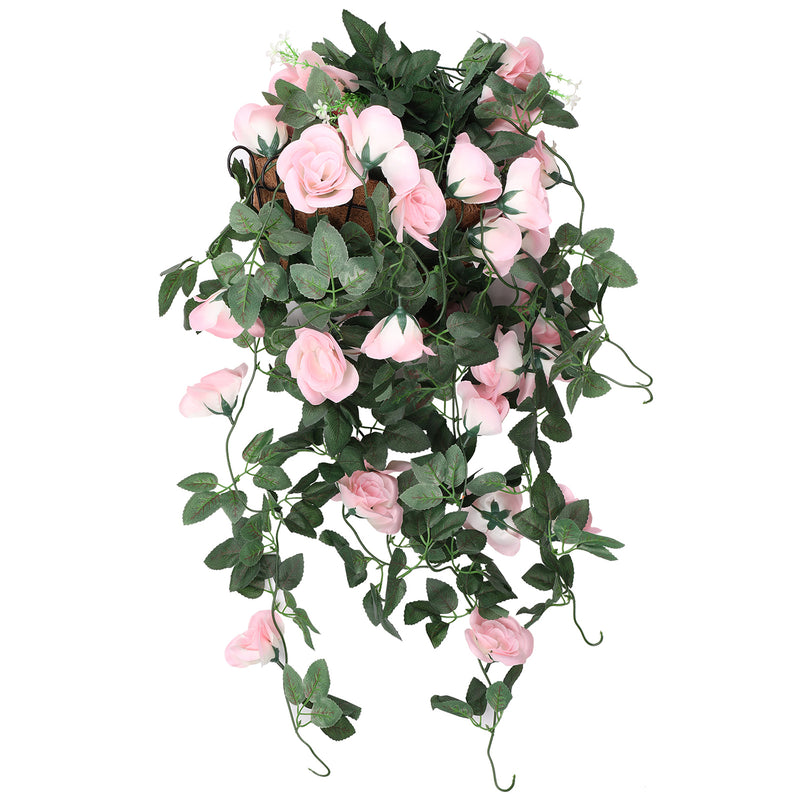 Artificial Rose Flower Hanging Vines Silk Garland, 18 Flowers, 110cm(3.6ft)