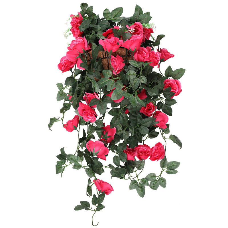 Artificial Rose Flower Hanging Vines Silk Garland, 18 Flowers, 110cm(3.6ft)