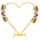 Dual Heart Arch Stand Metal Frame Round Garden Arbors for Party Background Decoration