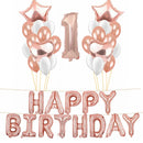 Digit 1 Balloon & Happy Birthday Foil Balloons for Birthday Party Supplies