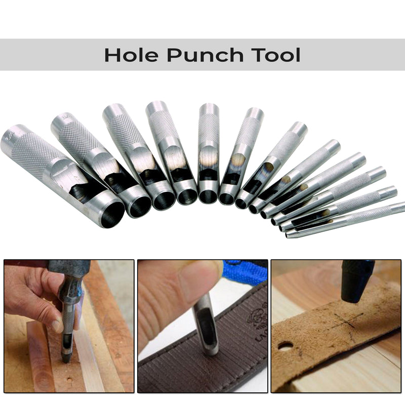 Hole Punch Steel Hollow Punch for Leather, Paper, Plastic, Rubber, and Vinyl