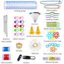 100pcs Crochet Hooks Accessories Knitting Organizer Tools, Stitch Markers & Holders, Needles, Counting Rings, Measuring Tape, Thimble, Pins, Scissors, Point Protectors, Row Counters
