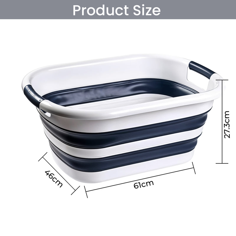 Plastic Large Oval Shape Laundry Basket Foldable Laundry Hamper