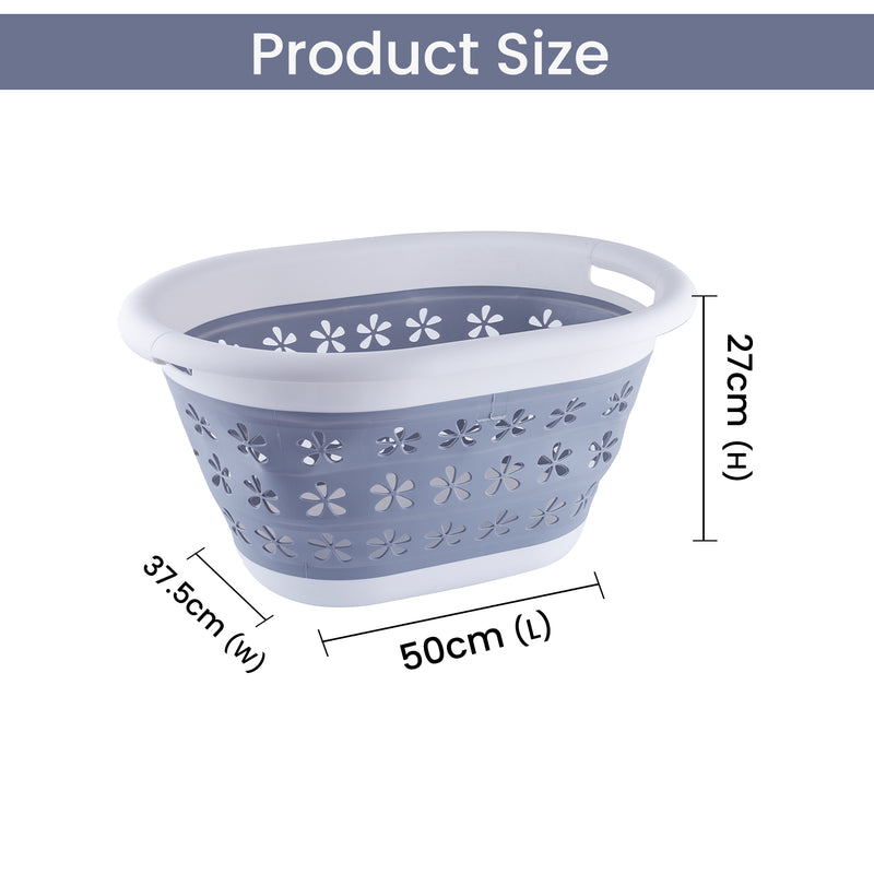 Foldable  Oval Collapsible Laundry Basket 16L