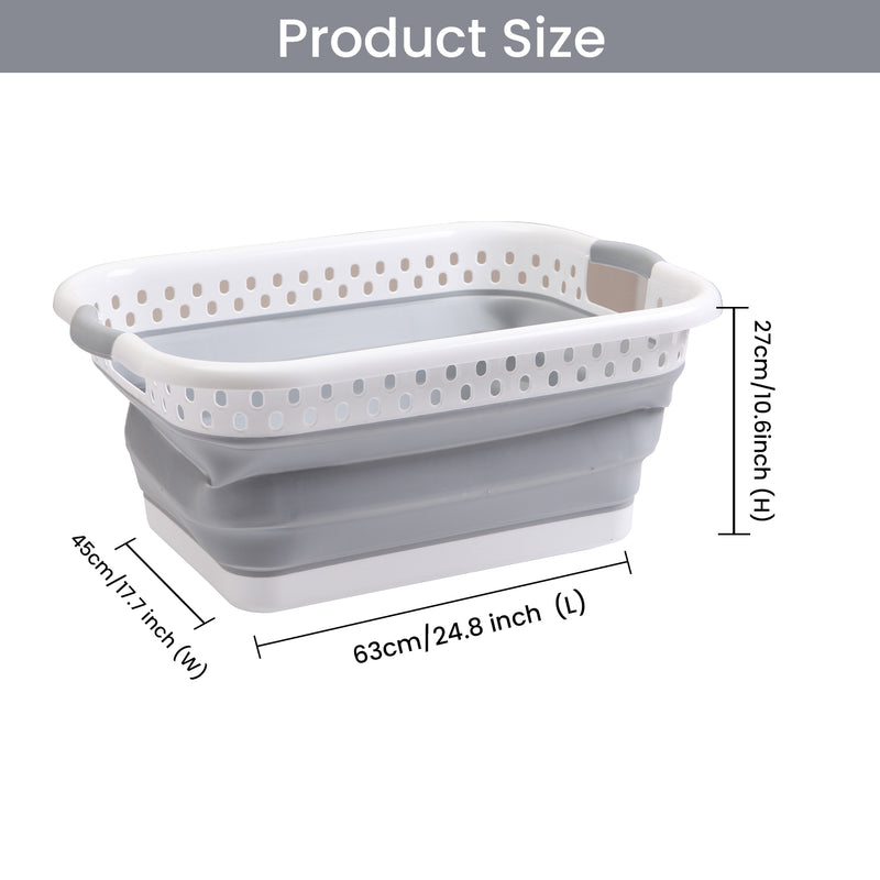 Foldable Oval Collapsible Plastic Laundry Basket - 39 Litre