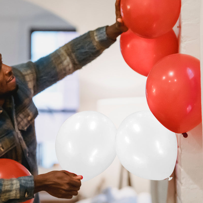 Red & White Latex Balloons