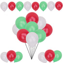 Red, White & Green Latex Balloons