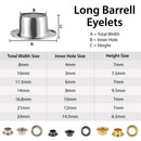 100pcs Long Barrell Eyelets with Washers Durable Grommets for Leather Crafts, DIY Arts & Craft Projects, Sewing - Ideal for Bags, Clothing & Scrapbooking