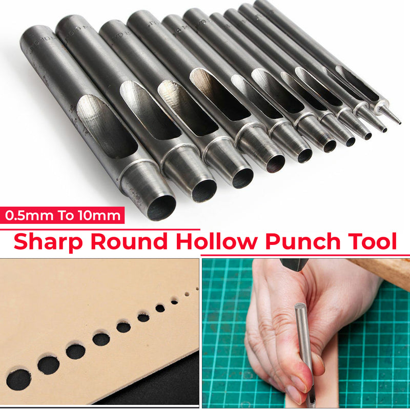 Sharp Hollow Hole Punch, Hole Punch Cutter Hand Tool for DIY, Leathercrafts, Canvas, Handbags