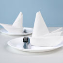 White 220GSM Polyester Table Napkins with hemmed Edges, 20-inch
