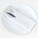 White 220GSM Polyester Table Napkins with hemmed Edges, 20-inch