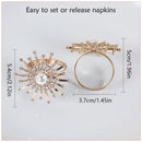 Pearl & Diamante Design Napkin Rings for Wedding, Birthday, Anniversary, Christmas