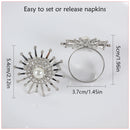 Napkin Holder Ring, Pearl & Diamante Design Serviettes Buckle