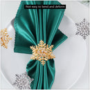 Christmas Snowflakes Design Napkin Rings with Diamante for Party Table Setting Decoration