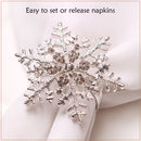 Napkin Ring with Snowflakes Design Serviettes Buckle for Christmas Lunch Holiday Dining Party
