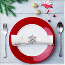 Christmas Snowflakes Design Napkin Rings with Diamante for Party Table Setting Decoration