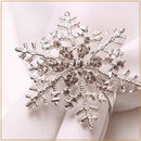 Christmas Snowflakes Design Napkin Rings with Diamante for Party Table Setting Decoration