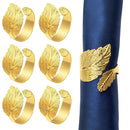 Gold Leaf Napkin Holder Ring Serviette Buckles for Xmas Holiday Wedding Dinner Banquet Party