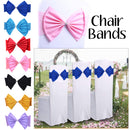 Wider Chair Bows Sash Band with Slider Buckle, Stretchy Fabric Chair Band Sash, Elastic Chair Band for Chairs Decor