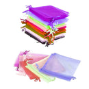 50pcs Multi-Coloured Organza Bags Drawstring Gift & Jewellery Pouches, 9x12cm