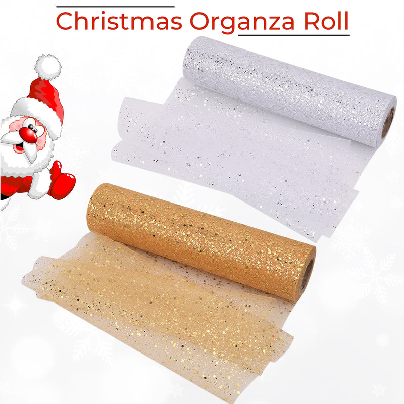 Glitter Mesh Tulle Fabric Roll - 29cm x 25m