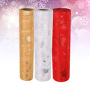 Xmas Tree Print Organza Roll Snow Sheer Fabric - 29cm x 25m