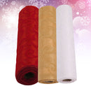 Organza Roll Sparkle Snow Sheer Glitter Fabric Large Flocked Design - 29cm x 25m