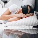 White Satin Stripe Pillowcases 50x75 cm 100% Egyptian Cotton 300TC Pillow Covers with Zip Closure, 2pack