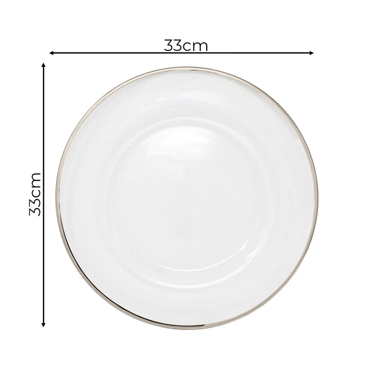 Clear Charger Plate, 33CM Chargers Decorative Reusable Acrylic Charger Plates for Wedding Party Christmas Halloween Catering Event Table Decor