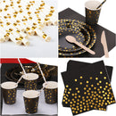 Disposable Paper Party Tableware Dinnerware Set - Plates, Cups, Napkins, Dinner Cutlery