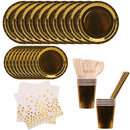 Disposable Paper Party Tableware Dinnerware Set - Plates, Cups, Napkins, Dinner Cutlery