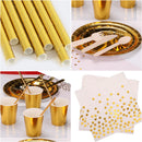 Disposable Paper Party Tableware Dinnerware Set - Plates, Cups, Napkins, Dinner Cutlery