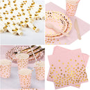Disposable Paper Party Tableware Dinnerware Set - Plates, Cups, Napkins, Dinner Cutlery