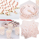 Disposable Paper Party Tableware Dinnerware Set - Plates, Cups, Napkins, Dinner Cutlery