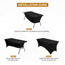 6FT Rectangle Patio Tablecloth Elastic Spandex Table Cover