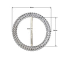 Round Silver Slider Buckle with Sparkling Rhinestone for Chair Band, Arts & Crafts