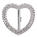 Heart Shape Silver Slider Buckle with Sparkling Rhinestone for Chair Band, Arts & Crafts