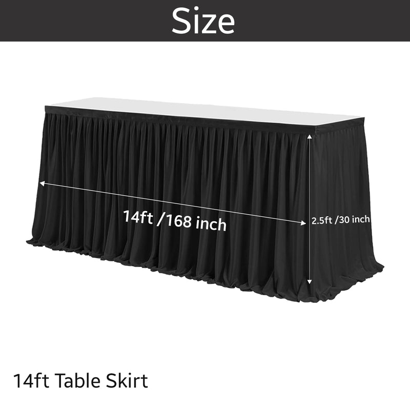 Table Skirt, Rectangle Polyester Table Skirts for Table Decoration for Party, Wedding, Birthday, Banquet, Events