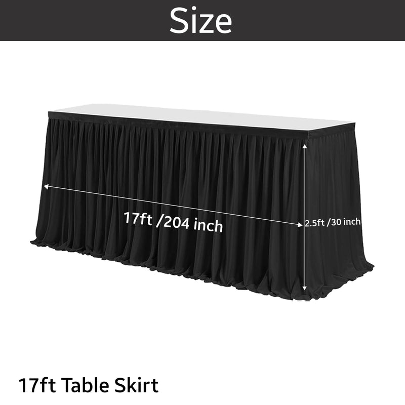 Table Skirt, Rectangle Polyester Table Skirts for Table Decoration for Party, Wedding, Birthday, Banquet, Events