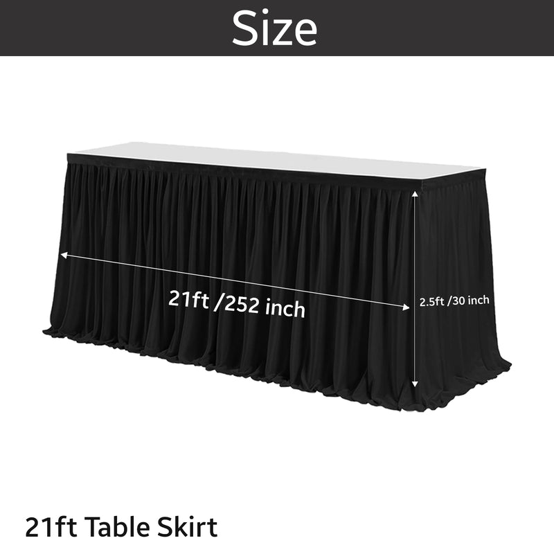 Table Skirt, Rectangle Polyester Table Skirts for Table Decoration for Party, Wedding, Birthday, Banquet, Events